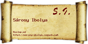 Sárosy Ibolya névjegykártya